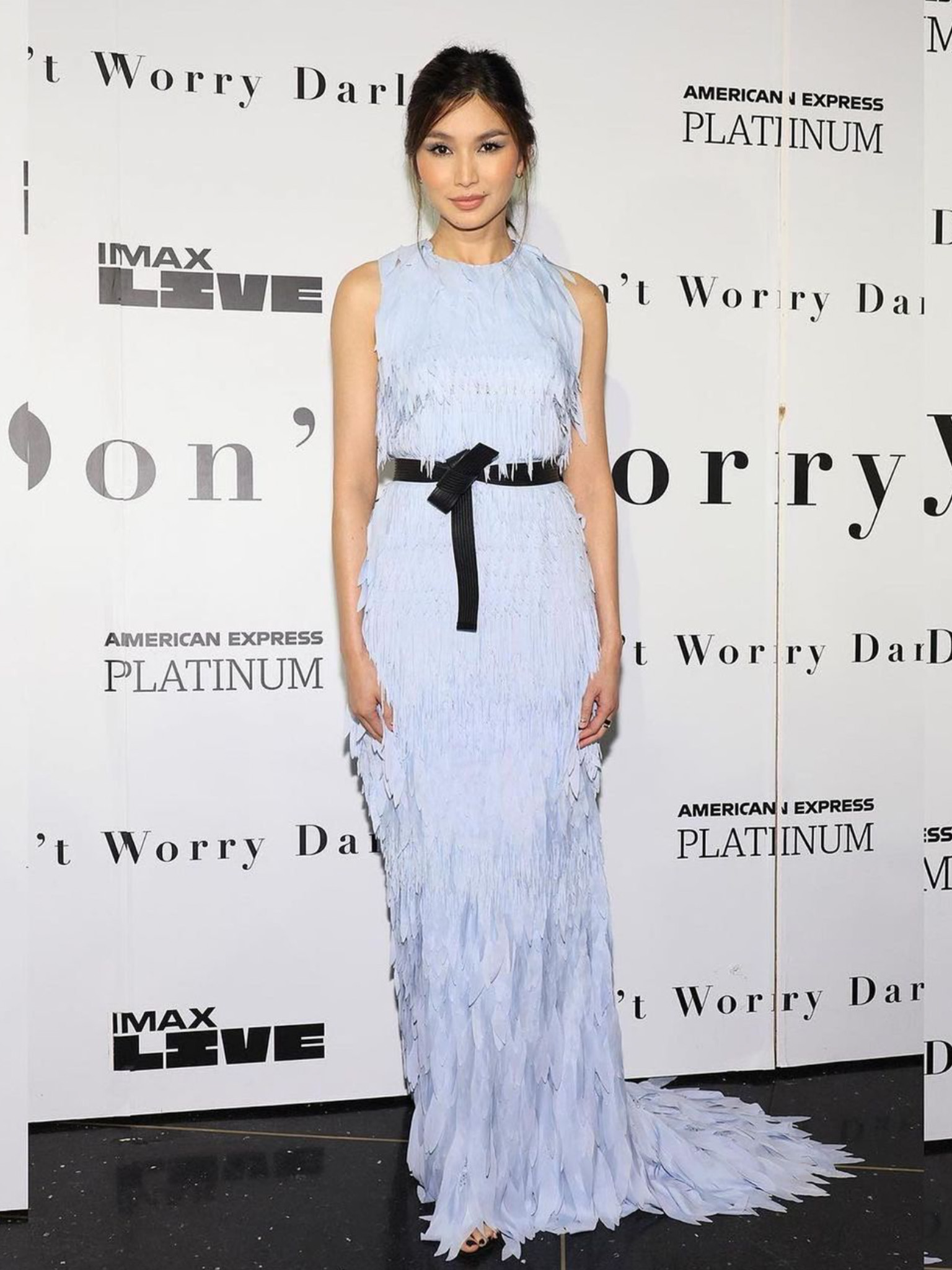 Frost Feather Evening Gown